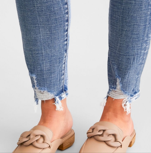 Sz 14 CURVY Buckle BLACK Fit 93 Ankle Skinny Jeans sz 32 - Picture 4 of 8